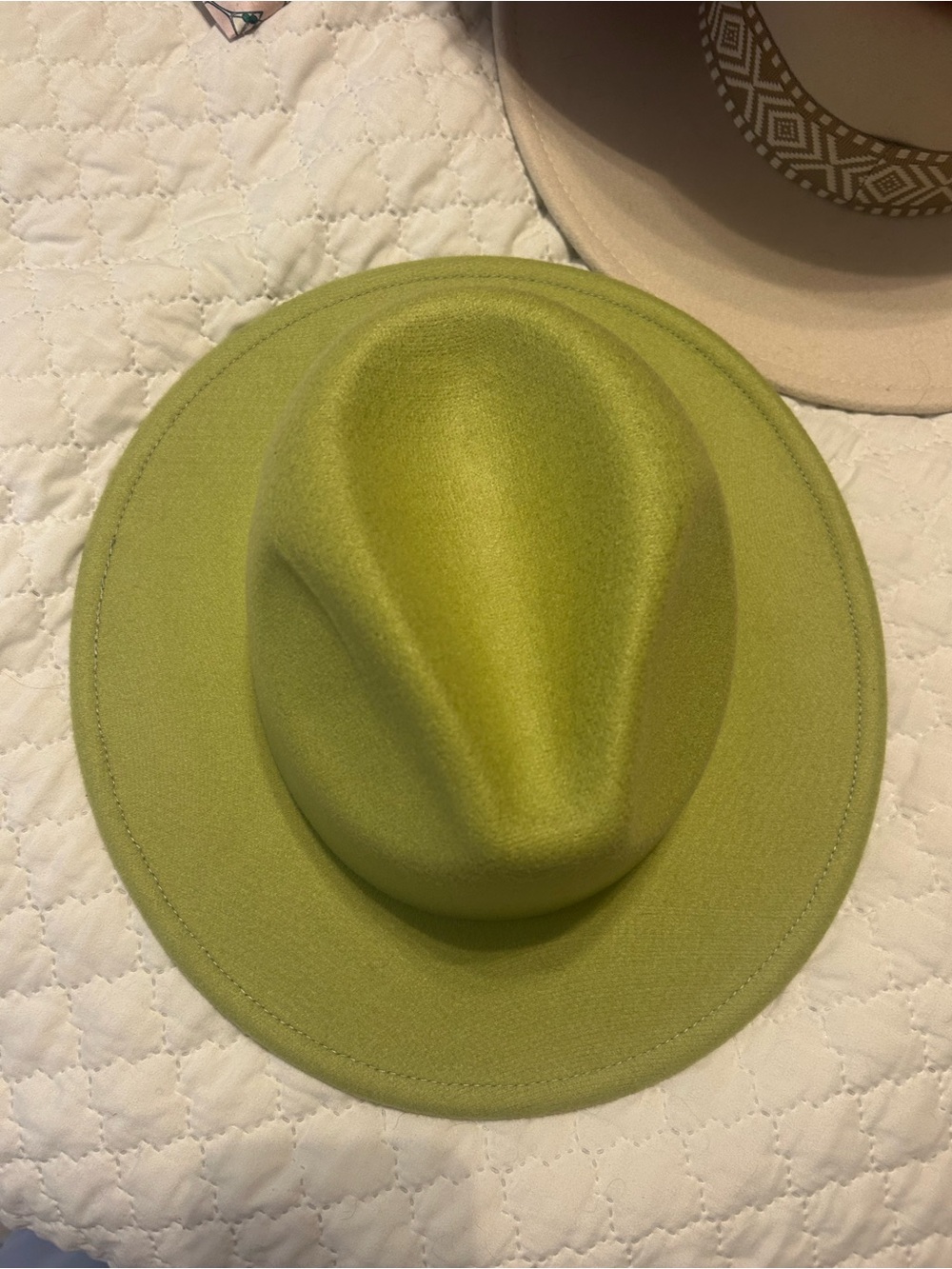 Chartreuse Felt Fedora Hat